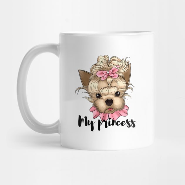 Cute yorkie girl by Kuchinska design